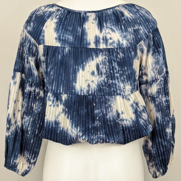 Line & Dot | tie dye cropped peasant blouse | S - Picture 2 of 10